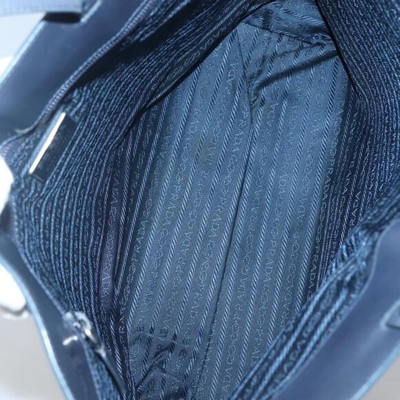 PRADA Hand Bag Enamel Navy Silver Auth bs25904 - Picture 11 of 16